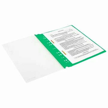 Скоросшиватель пластиковый с перфорацией BRAUBERG EXTRA, А4, 140/180 мкм, зеленый, 272896