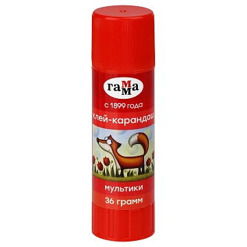 Клей-карандаш Гамма 'Мультики', 36г, ПВП