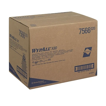 Протирочные салфетки Kimberly-Clark WypAll Х80 7566, листовые, 25шт, 1 слой, зеленые