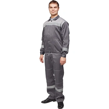 Костюм лет муж (куртка, пк) л22 т.сер./св.сер 128-132/182-188