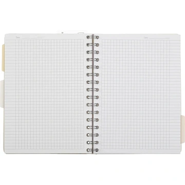 Бизнес-тетрадь 120л,клетка,А5 Flora 1,пласт.обл,серебр.спир,3раздел,линейка