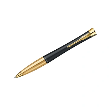 Ручка шариковая PARKER 'Urban Muted Black GT', корпус черный, позолоченные детали, синяя, 2143640