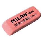 Ластик каучуковый Milan 4840, скошенной формы, розовый