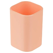 Подставка-стакан СТАММ 'Фаворит', пластиковая, квадратная, персиковая