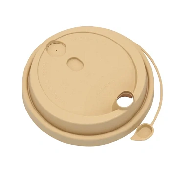 Крышка для одноразовых стаканов Озлп/взлп d=90мм, крафт, с закрывающимся носиком, 50шт/уп