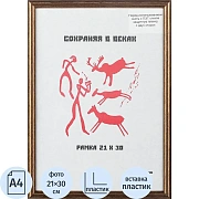 Рамка пластиковая 21x30 (A4) бронза, с пластиком
