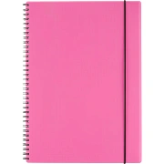 Бизнес-тетрадь Тетрадь Attache Neon А4 96л кл.спираль, обл.пластик, розовый