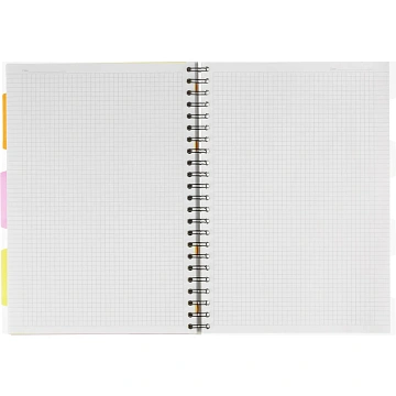 Бизнес-тетрадь 140л,кл,А4,SPIRAL BOOK Серый,евроспир,обл.пласт,раздел.84103