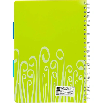 Бизнес-тетрадь А4,140 л,пласт обл, с разд,спир,ATTACHE FANTASY,салат