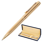 Ручка подарочная шариковая GALANT 'Graven Gold', корпус золотистый с гравировкой, золотистые детали, пишущий узел 0,7 мм, синяя, 140466