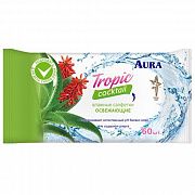 Ватные и бумажные изделия Салфетки влажные AURA TROPIC COCKTAIL 60шт.