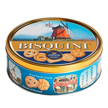 Печенье сдобное Bisquini Замки Дании ж/б, 454г
