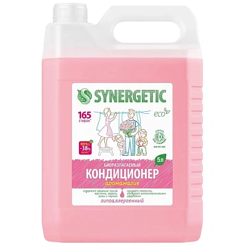 Кондиционер-ополаскиватель для белья 5 л SYNERGETIC 'Аромамагия', гипоаллергенный, концентрат, 110500