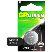 Батарейка литиевая GP Lithium CR2430 'таблетка, дисковая, кнопочная' 1 шт., блистер, CR2430-8C1