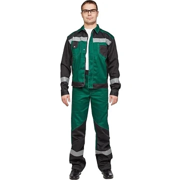 Костюм летний муж л21-КБР зел/чер(р.64-66) 170-176 (серия Л)