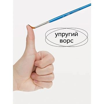 Набор кистей Гамма 'Классические' 5шт., синтетика, круглые № 1, 3, 5, плоские № 5, 8, блистер, европ