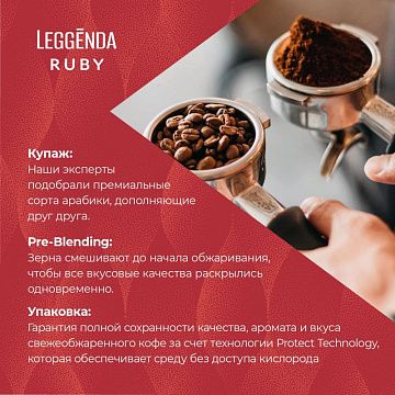 Кофе Poetti Leggenda Ruby в зернах, 1кг