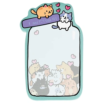 Самоклеящийся блок фигурный MESHU 'Cat's pot', 40л., европодвес