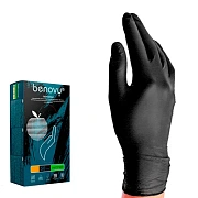 Перчатки нитриловые Benovy Nitrile MultiColor BS р.L, черные, 50 пар