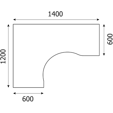 Стол RIVA левый А.СА-3 Л клен чист. Ш1400