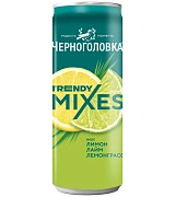 Напиток Черноголовка Trendy Mixes Лимон-лайм-лемонграсс газированный, 330мл