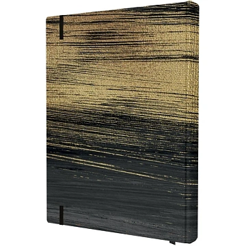 Бизнес-блокнот Gold Collection А5 96л,клетка,картон,сшивка,резинка,черный