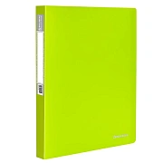 Папка на 2 кольцах BRAUBERG 'Neon', 25 мм, внутренний карман, неоновая, зеленая, до 170 листов, 0,7 мм, 227456