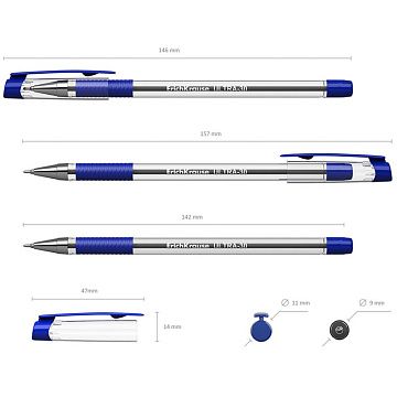 Ручка шариковая масляная с грипом ERICH KRAUSE 'Ultra-30', СИНЯЯ, корпус прозрачный, узел 0,7 мм, ли