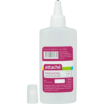 Клей канцелярский Attache 85 мл, синтетический, металлический роллер