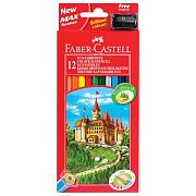 Карандаши цветные Faber-Castell ECO Замок 12цв 6-гран точилка 120112