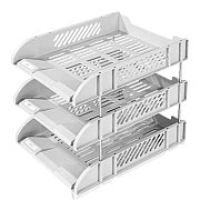 Лоток горизонтальный для бумаг Deli E9217Grey набор 3шт на металл.стерж сер