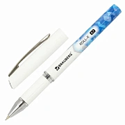 Ручка шариковая масляная с грипом BRAUBERG 'Roll-X', СИНЯЯ, корпус белый с печатью, узел 0,7 мм, линия письма 0,35 мм, 143008