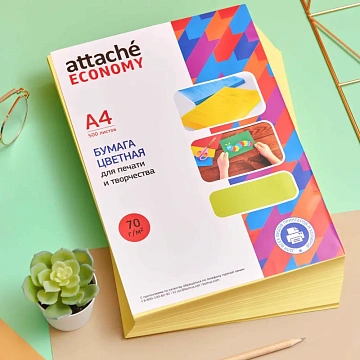 Бумага цветная (желтый пастель), 70г, А4, 500 л