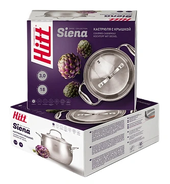 Кастрюля Hitt Siena с крышкой 3л, 18см