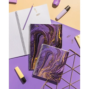 Бизнес-тетрадь А5,96л,кл,греб,ламин.обл. Attache Selection Fluid Фиолетовый