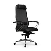 Кресло руководителя Метта Samurai SL-1.041 MPES, ткань-сетка/экокожа, черная плюс, крестовина хром
