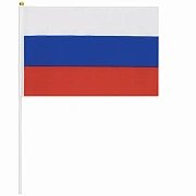 Флаг России ручной 30х45 см, без герба, с флагштоком, BRAUBERG/STAFF, 550182