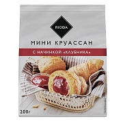 Круассаны мини RIOBA с клубникой, 200г