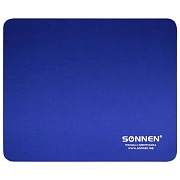 Коврик для мыши SONNEN 'BLUE', резина + ткань, 220х180х3 мм, 513308