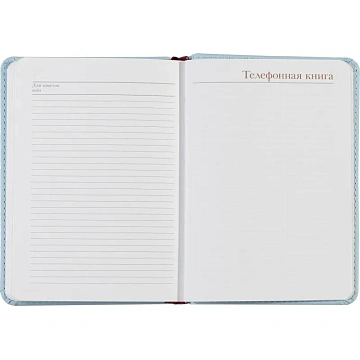 Ежедневник недатированный А6+ VELVET (ЗЕФИРНЫЙ ГОЛУБОЙ) 3-495/35