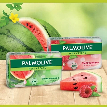 Мыло туалетное 90 г, PALMOLIVE НАТУРЭЛЬ 'Летний арбуз', освежающее, 32940, 8693495032940