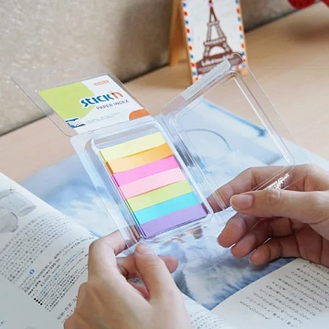Клейкие закладки бумажные Stick'n 50х10мм, 7цветов по 40 листов