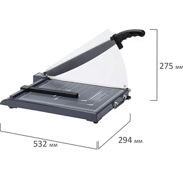 Резак сабельный BRAUBERG KATANA TSP-412, А4, на 12 л., длина реза 330 мм, пластиковое основание, защитный экран, 532987