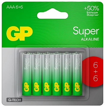 Батарейки GP Super LR03 AAA, 12шт