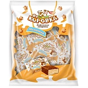 Конфеты шоколадные РОТ ФРОНТ 'Коровка', вафельные с молочной начинкой, 250 г, пакет, РФ09755