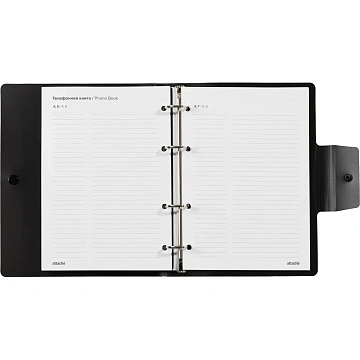 Ежедневник недатированный ATTACHE Digital черный,А5, 272стр., на кольцах