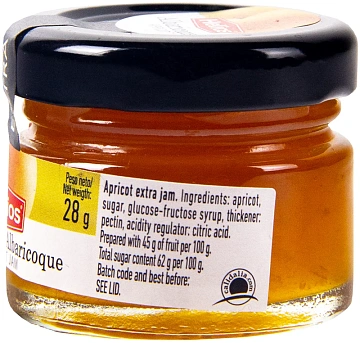Конфитюр Helios абрикос, 28г х 24шт, стекло