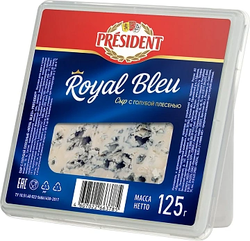 Сыр President Royal Bleu с голубой плесенью 55%, 125г
