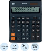 Калькулятор настольный ПОЛНОРАЗМ. Deli EM888F, 12-р,дв.пит.,202x159мм,т-син
