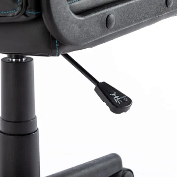 Кресло компьютерное BRABIX 'Stripe GM-202', экокожа, черное/голубое, 532509